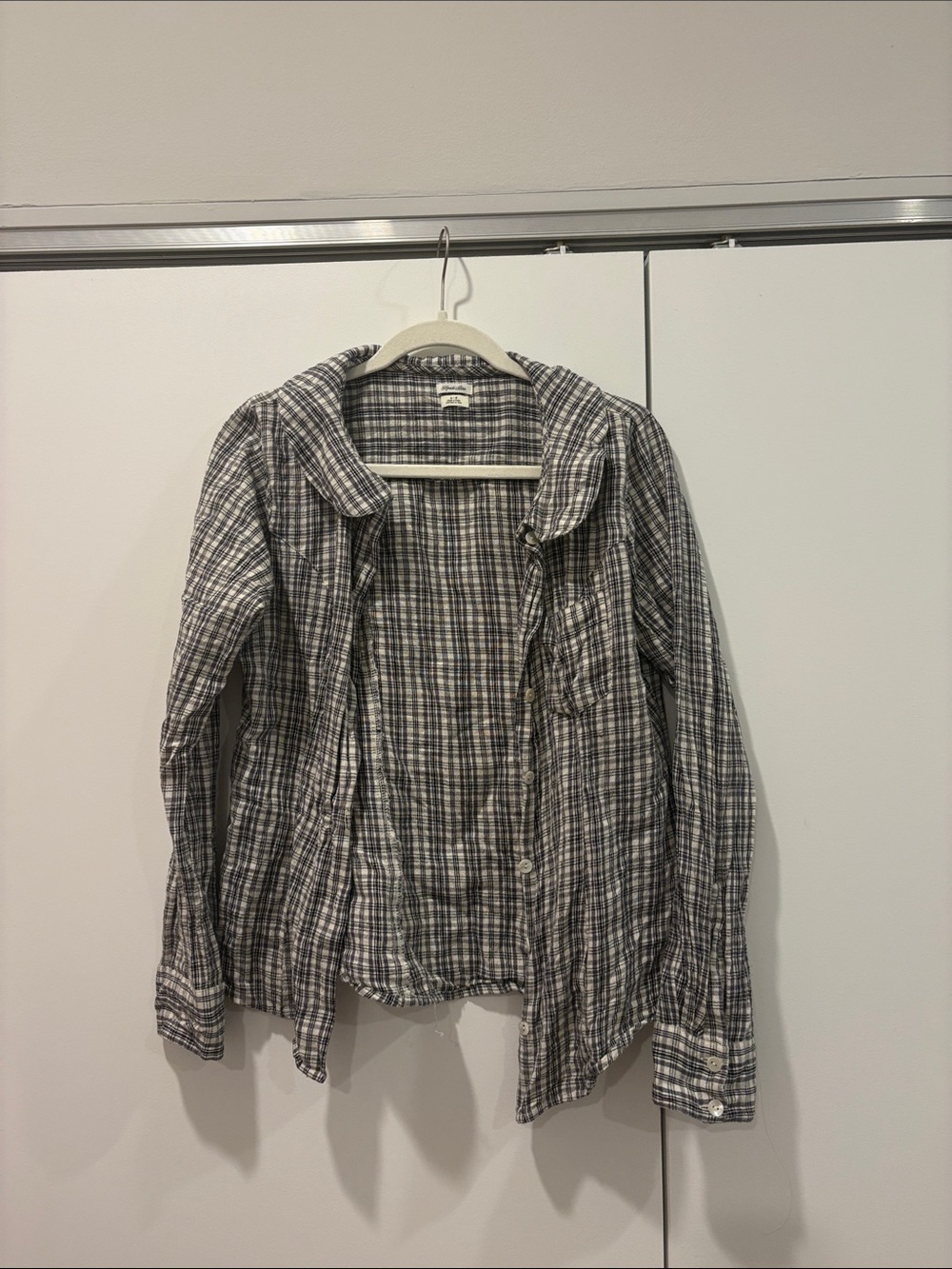 Kimchi Blue Gray Plaid Button-Down Shirt - Picture 1 of 1
